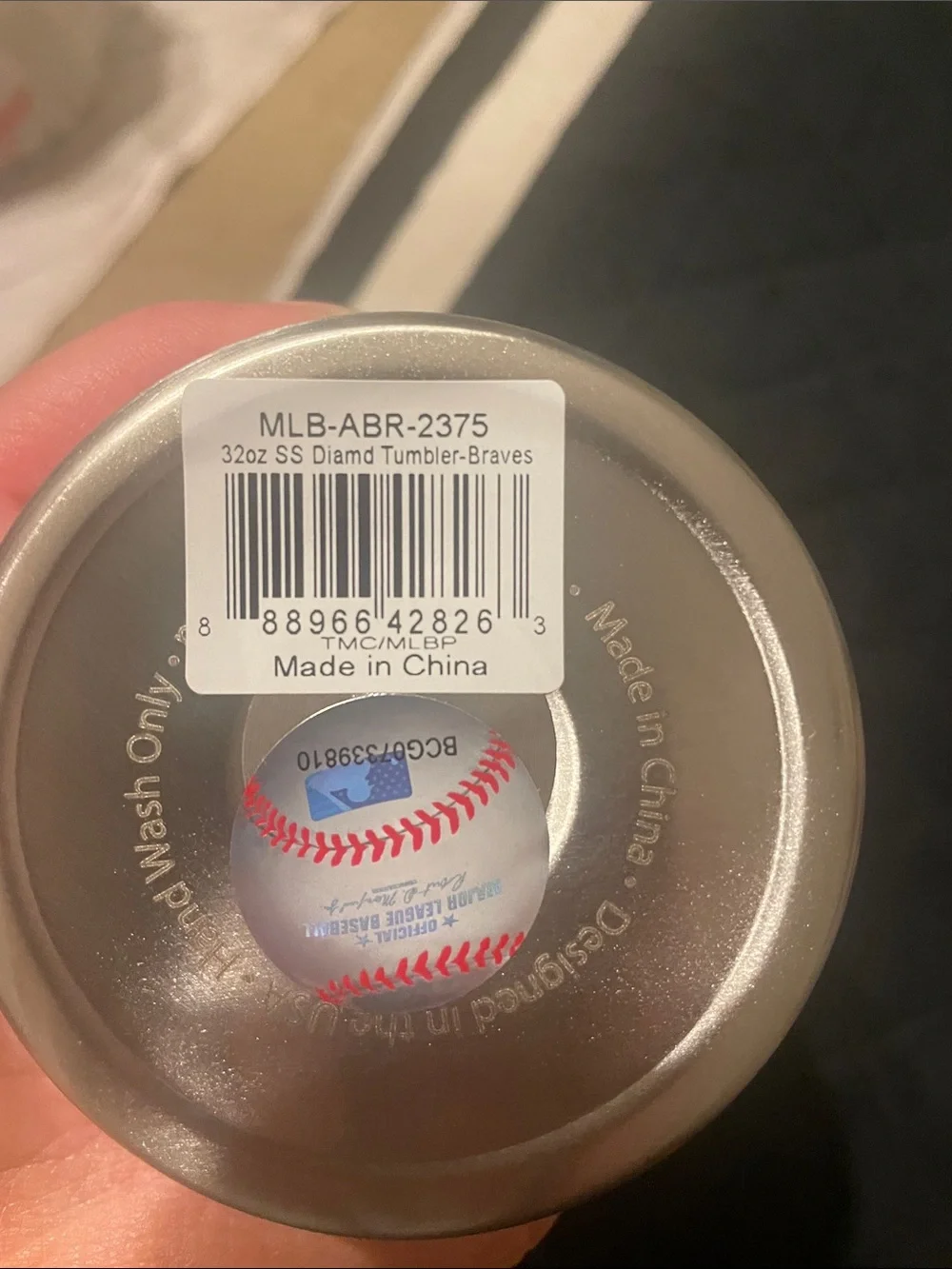 MLB Atlanta Braves Silver Tumbler with Red Logo